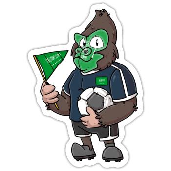 Arabischer Gorilla - Sticker Größe S (10 x 10 cm) - Mattweiß - Vorne
