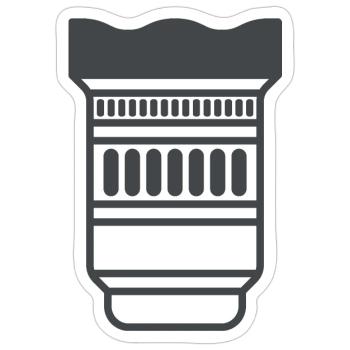 Objectif de caméra - Sticker taille S (10 x 10 cm) - blanc mat - Devant