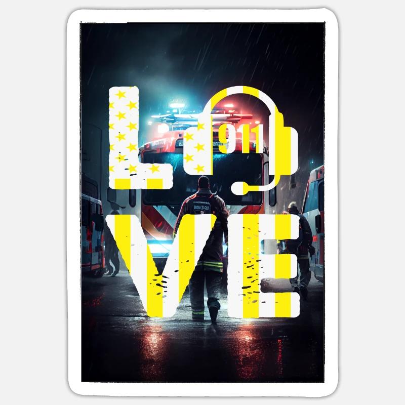 Liebe Notfall-Disponenten - Sticker Größe S (10 x 10 cm) - Mattweiß