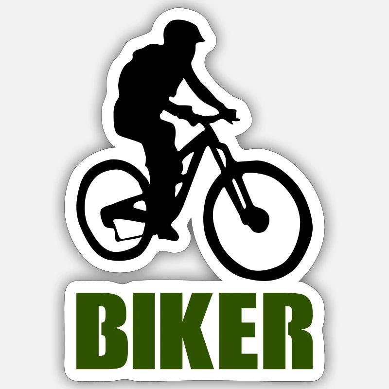 biker - Sticker size S (10 x 10 cm) - white matte