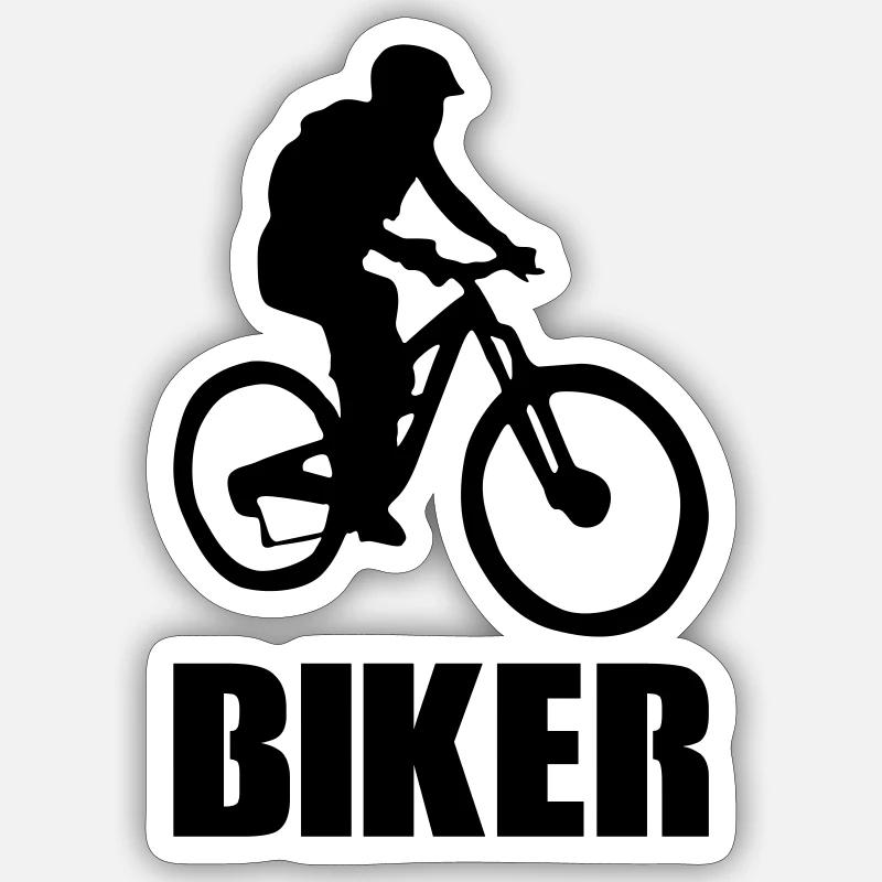 biker - Sticker size S (10 x 10 cm) - white matte