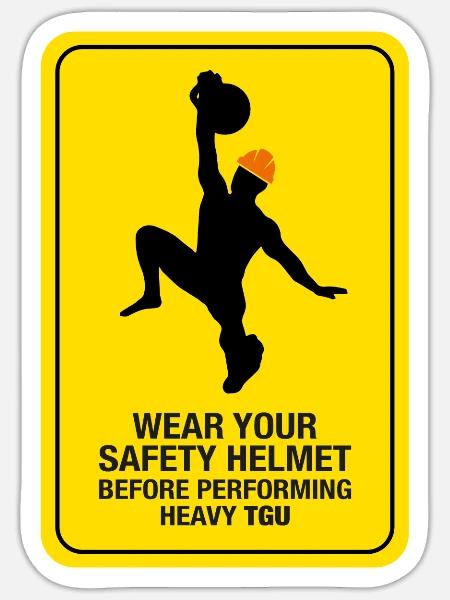 Schwere Kettlebell Türkisch Get Up TGU - Sticker Größe S (10 x 10 cm) - Mattweiß
