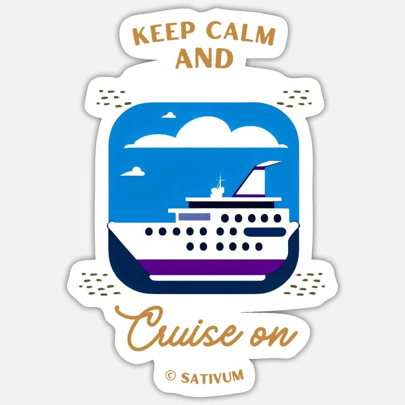 Restez calme et naviguez - Sticker taille S (10 x 10 cm) - blanc mat
