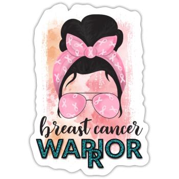 Breast Cancer Warrior - Sticker size S (10 x 10 cm) - white matte - Front