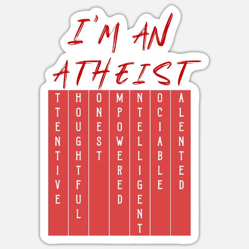 Je suis athée - Sticker taille S (10 x 10 cm) - blanc mat