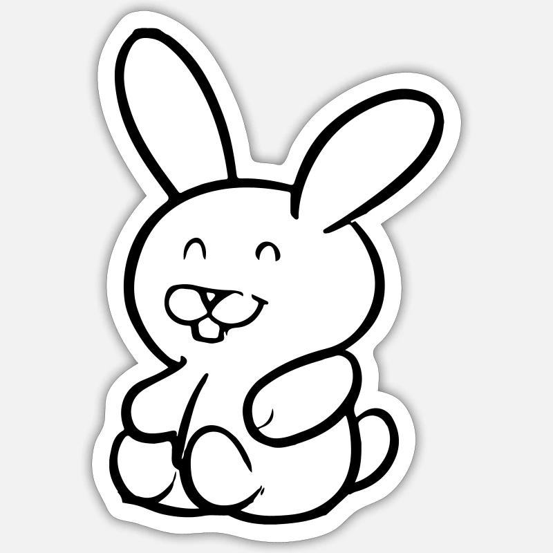 Peau de lapin Sticker taille S (10 x 10 cm)