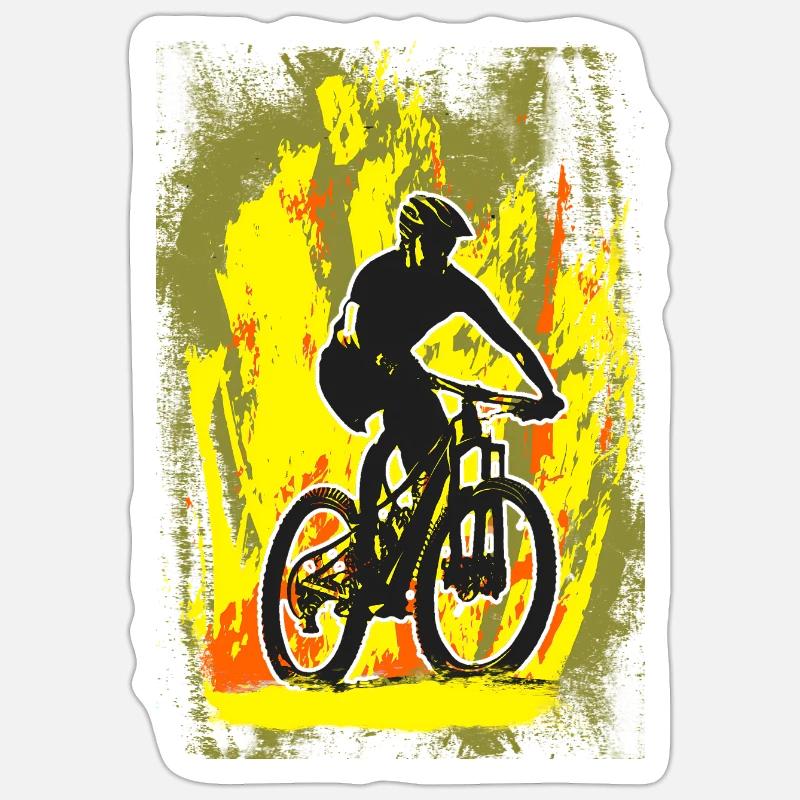 Descente VTT - Sticker taille S (10 x 10 cm) - blanc mat