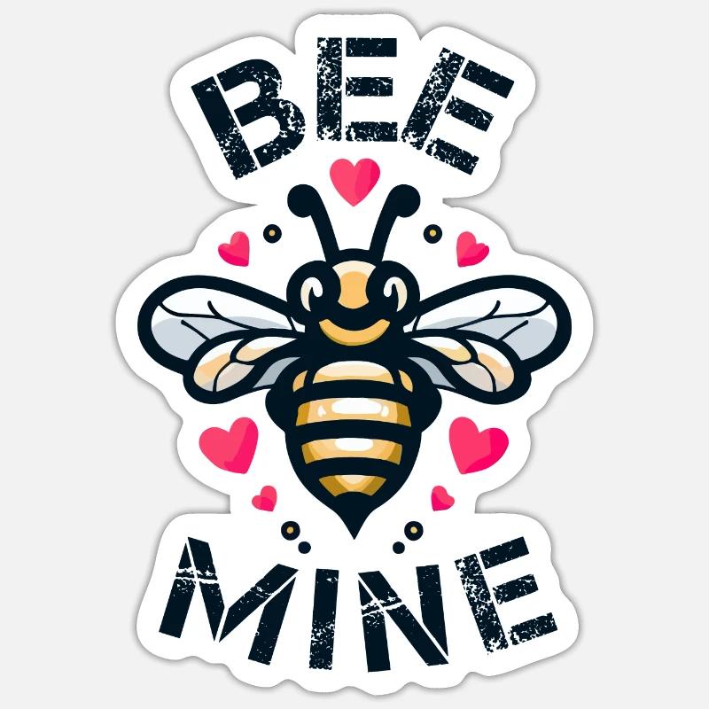 BEE MINE - Sticker size S (10 x 10 cm) - white matte