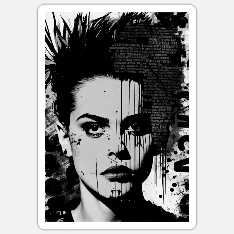 Street art - Sticker taille S (10 x 10 cm) - blanc mat