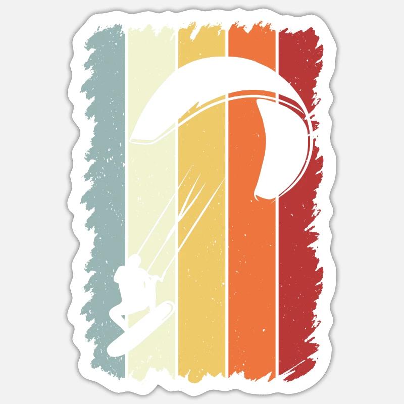 Kitesurfer Kitesurf Kitesurf - Sticker taille S (10 x 10 cm) - blanc mat