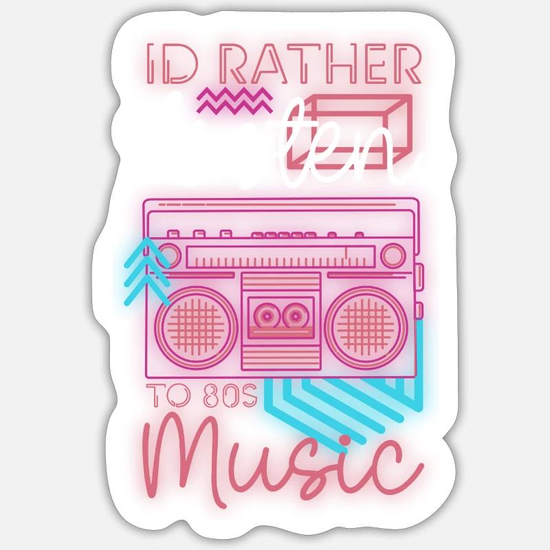 80s disco costume - Sticker size S (10 x 10 cm) - white matte