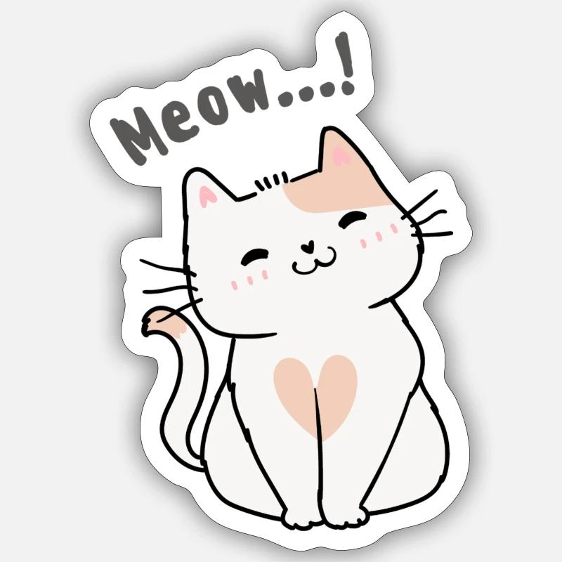 Meow Katzendesign Sticker Größe S (10 x 10 cm)