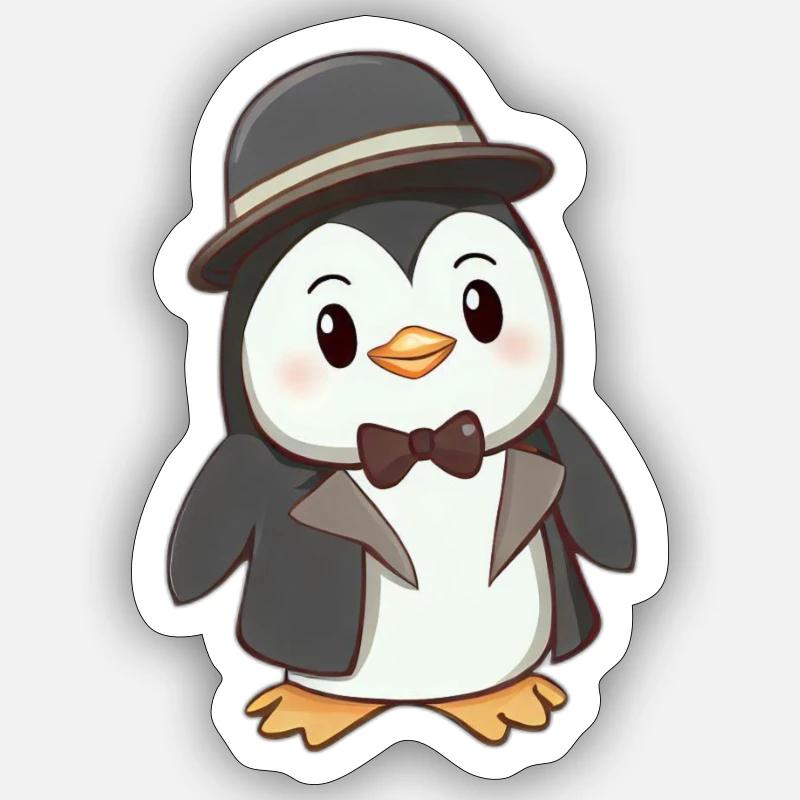 Pinguin - Sticker Größe S (10 x 10 cm) - Mattweiß