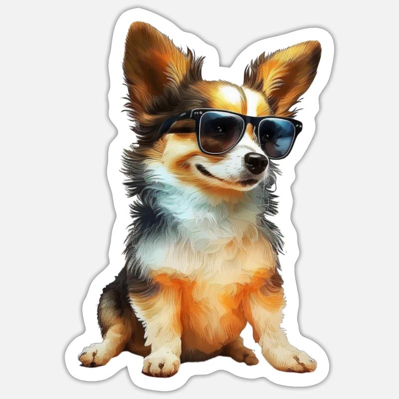 Sunchill Chiot #5 - Sticker taille S (10 x 10 cm) - blanc mat