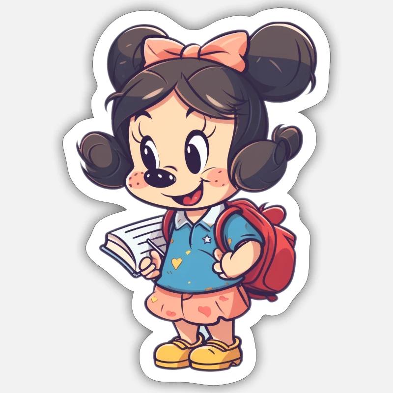Écolière - Sticker taille S (10 x 10 cm) - blanc mat