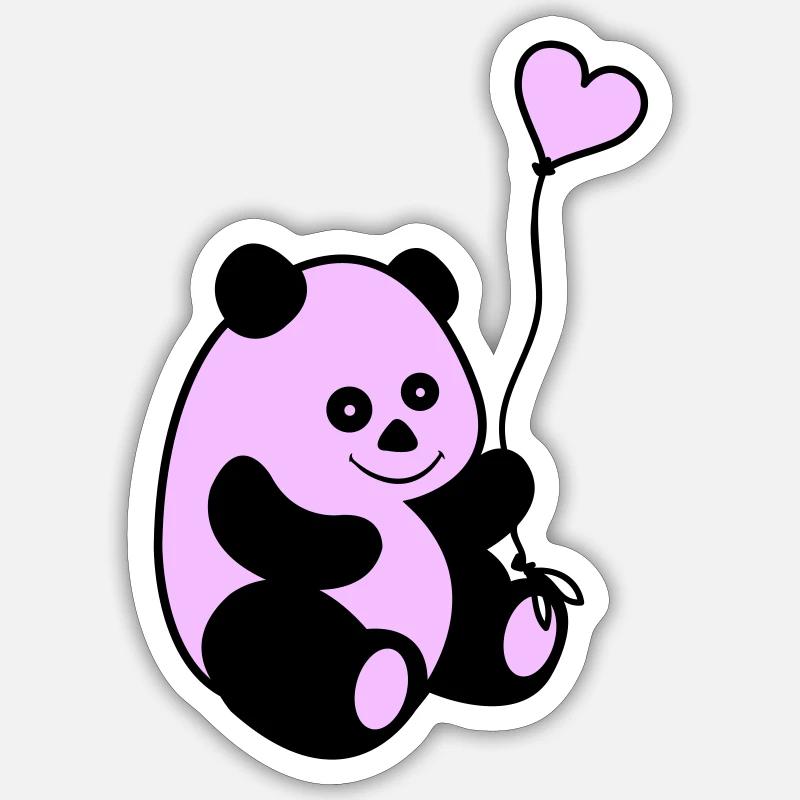 Panda Love - Sticker size S (10 x 10 cm) - white matte