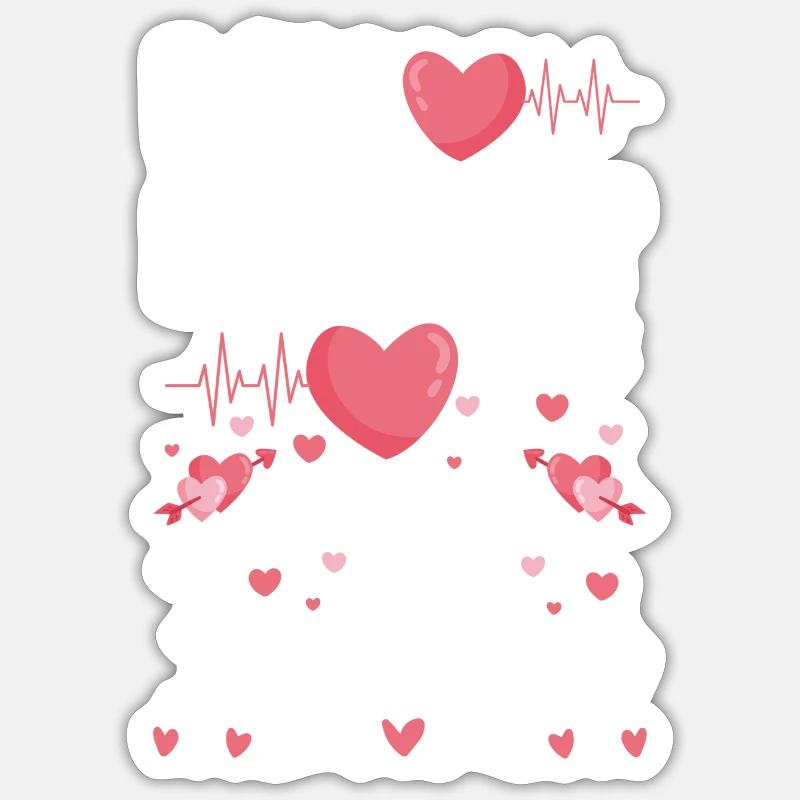 Romantic Heart Partner - Sticker size S (10 x 10 cm) - white matte