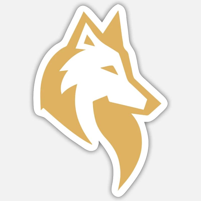 Wolfssilhouette neu einfärben - Sticker Größe S (10 x 10 cm) - Mattweiß