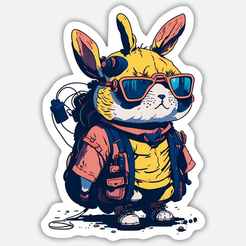 Mr Bunns - Sticker Größe S (10 x 10 cm) - Mattweiß
