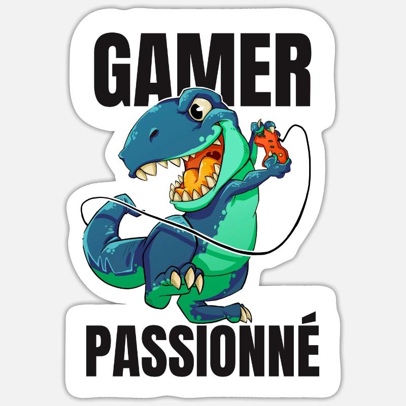 gamer passionné - Sticker taille S (10 x 10 cm) - blanc mat