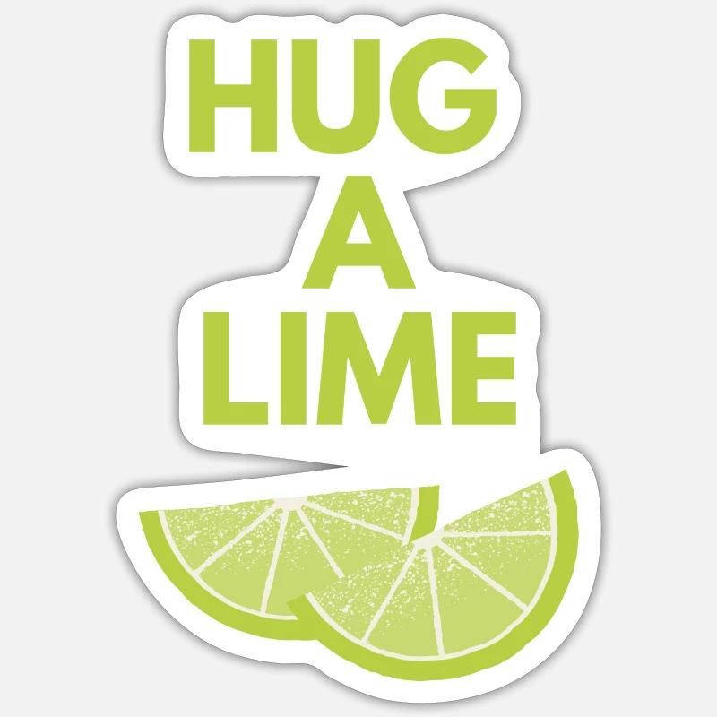 HUG A LIME - Sticker size S (10 x 10 cm) - white matte