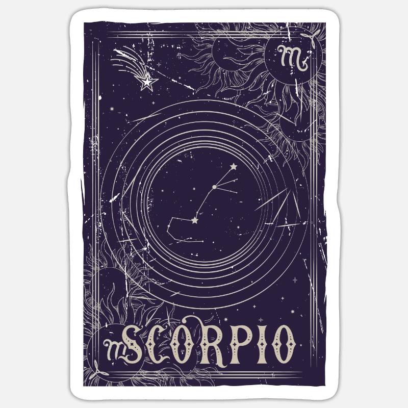 Constellation du Scorpion Ciel nocturne Sticker taille S (10 x 10 cm)