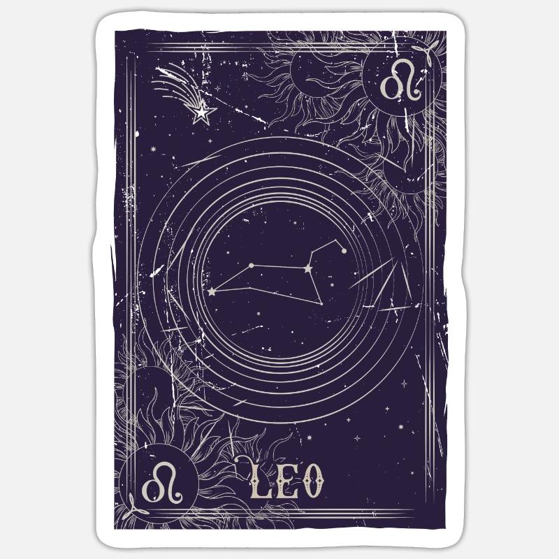 Leo Constellation Night Sky - Sticker size S (10 x 10 cm) - white matte