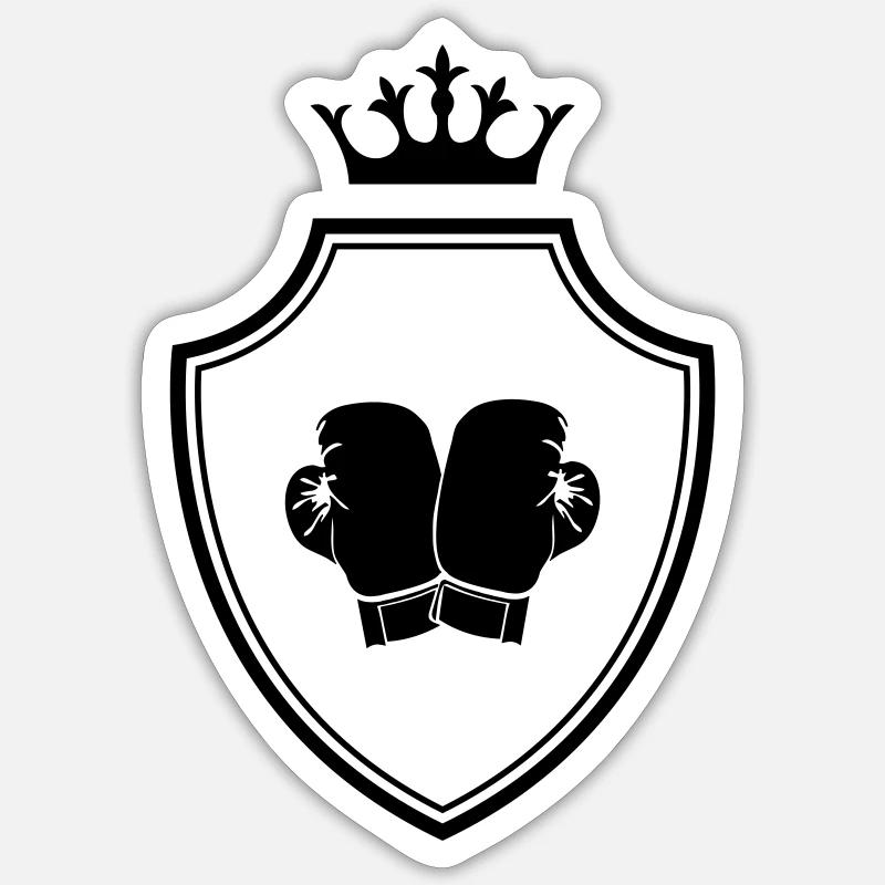 Boxer Crest - Sticker taille S (10 x 10 cm) - blanc mat