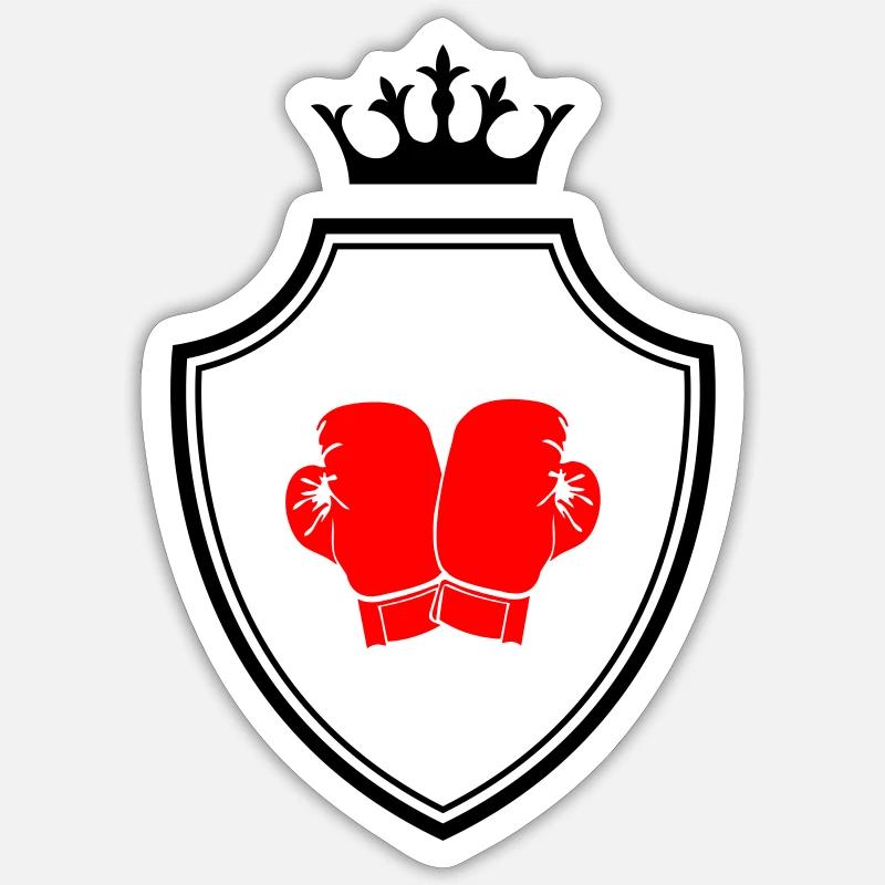 Boxer Crest - Sticker taille S (10 x 10 cm) - blanc mat