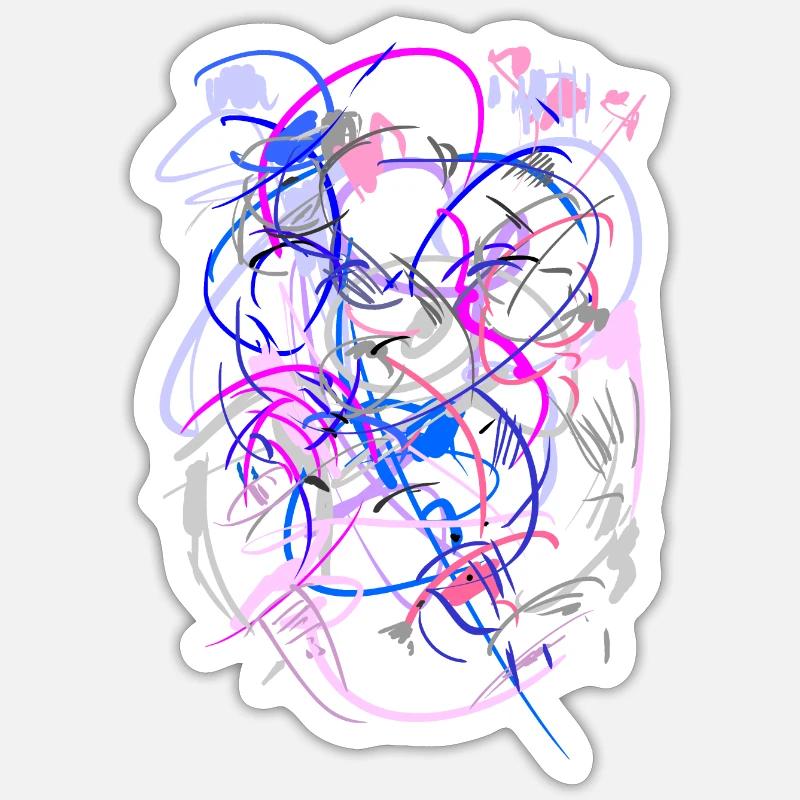 Abstract - Sticker size S (10 x 10 cm) - white matte