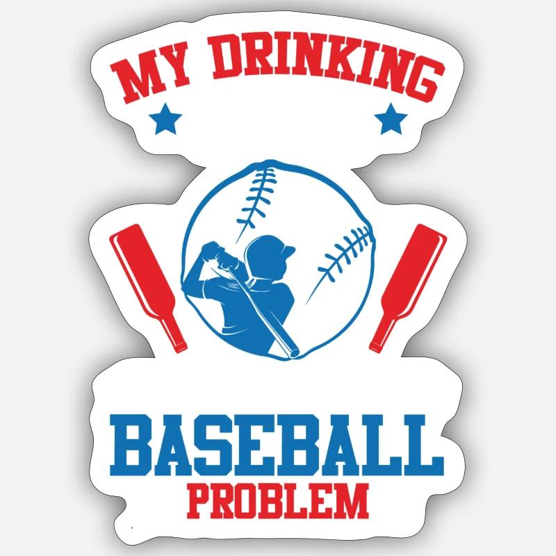 Équipe de baseball sur l’alcool - Sticker taille S (10 x 10 cm) - blanc mat