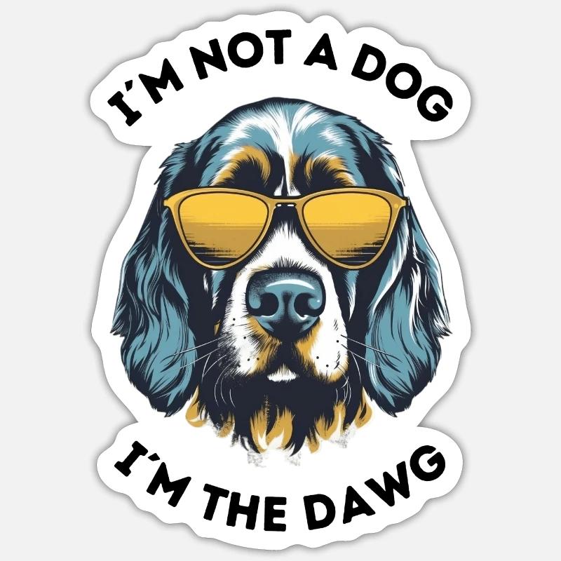 Chien, Dawg. - Sticker taille S (10 x 10 cm) - blanc mat