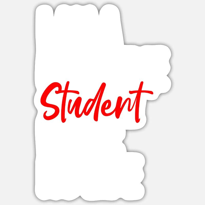 Studying, studying, school, learning - Sticker size S (10 x 10 cm) - white matte
