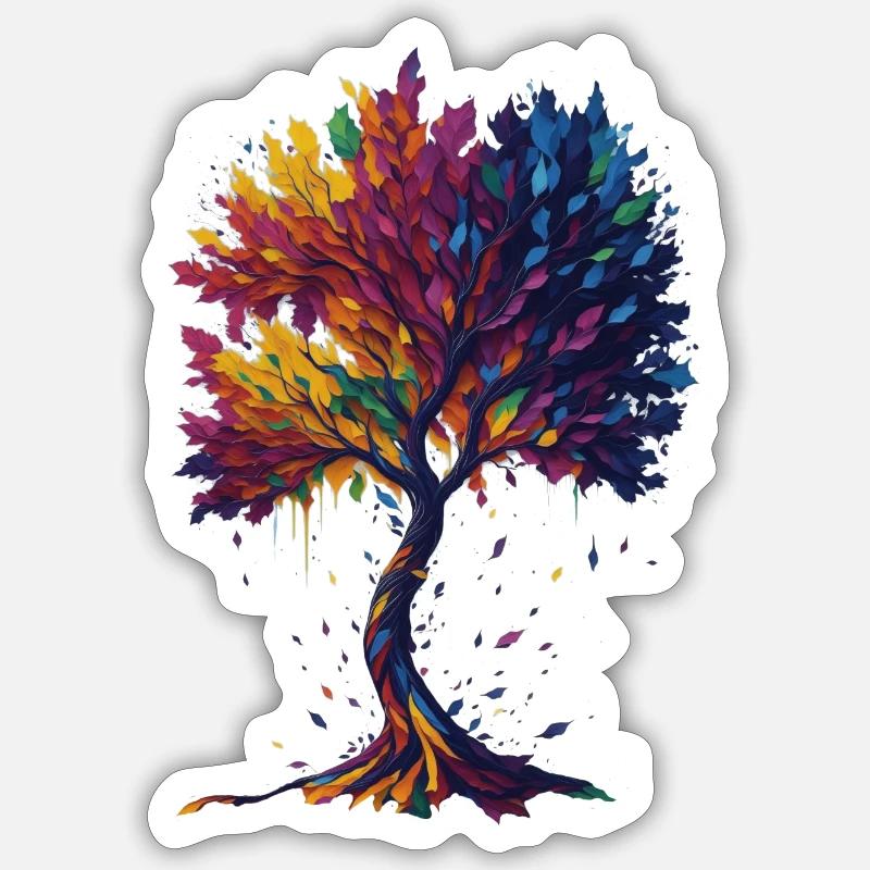 Arbre de vie - Sticker taille S (10 x 10 cm) - blanc mat