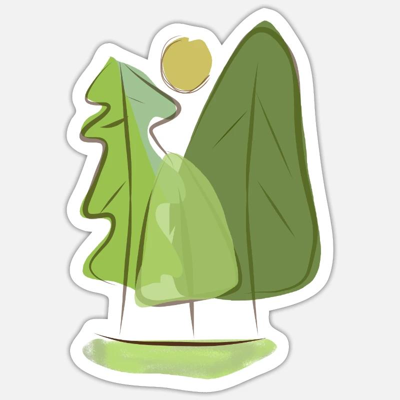 Forêt verte Sticker taille S (10 x 10 cm)
