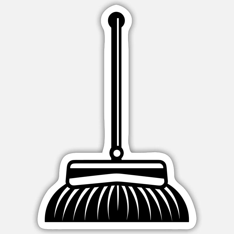 Broom - Sticker size S (10 x 10 cm) - white matte