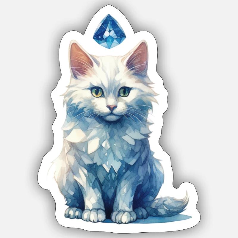 Marche du chat en pierre de naissance Sticker taille S (10 x 10 cm)