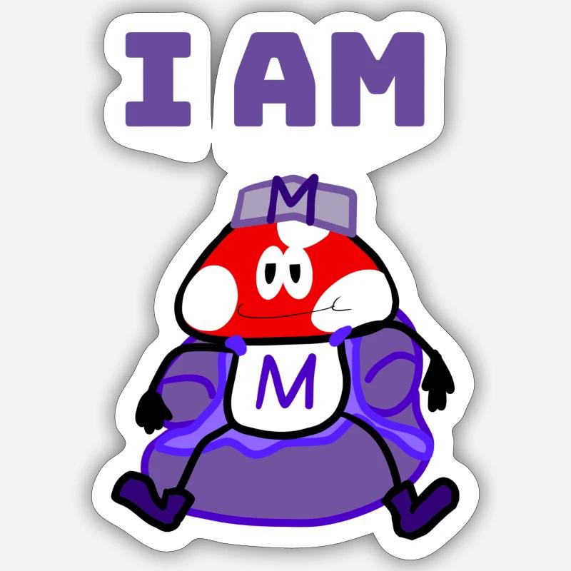 Je suis M - Sticker taille S (10 x 10 cm) - blanc mat