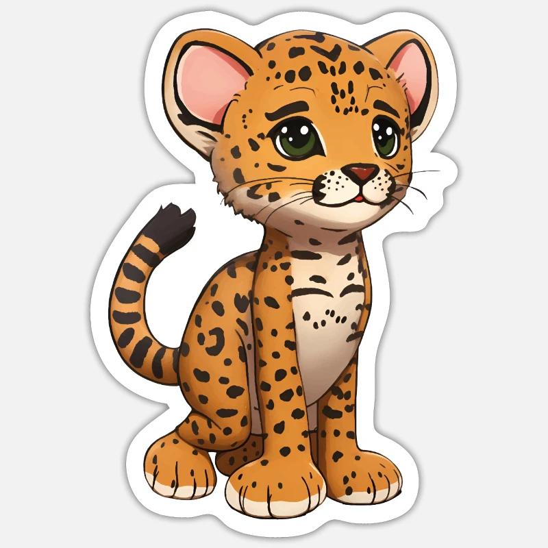 Guépard totalement mignon Sticker taille S (10 x 10 cm)