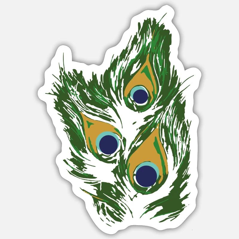 Peacock Feather,Peacock,Peacock Eye - Sticker size S (10 x 10 cm) - white matte