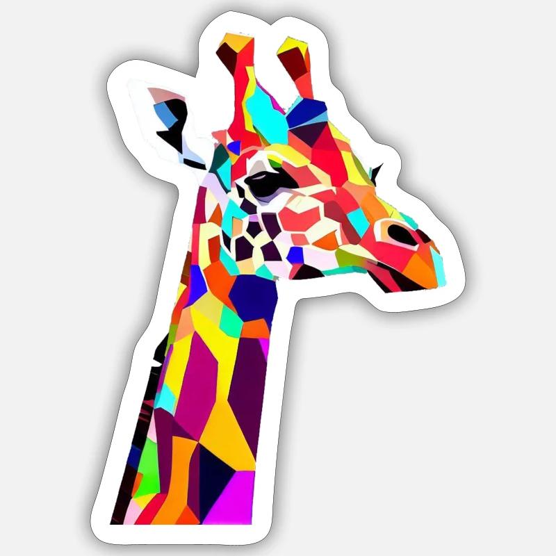 Giraffe - Sticker Größe S (10 x 10 cm) - Mattweiß