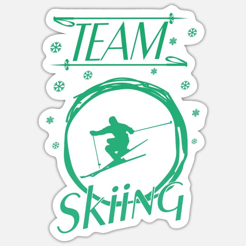 Skiing - Sticker Größe S (10 x 10 cm) - Mattweiß