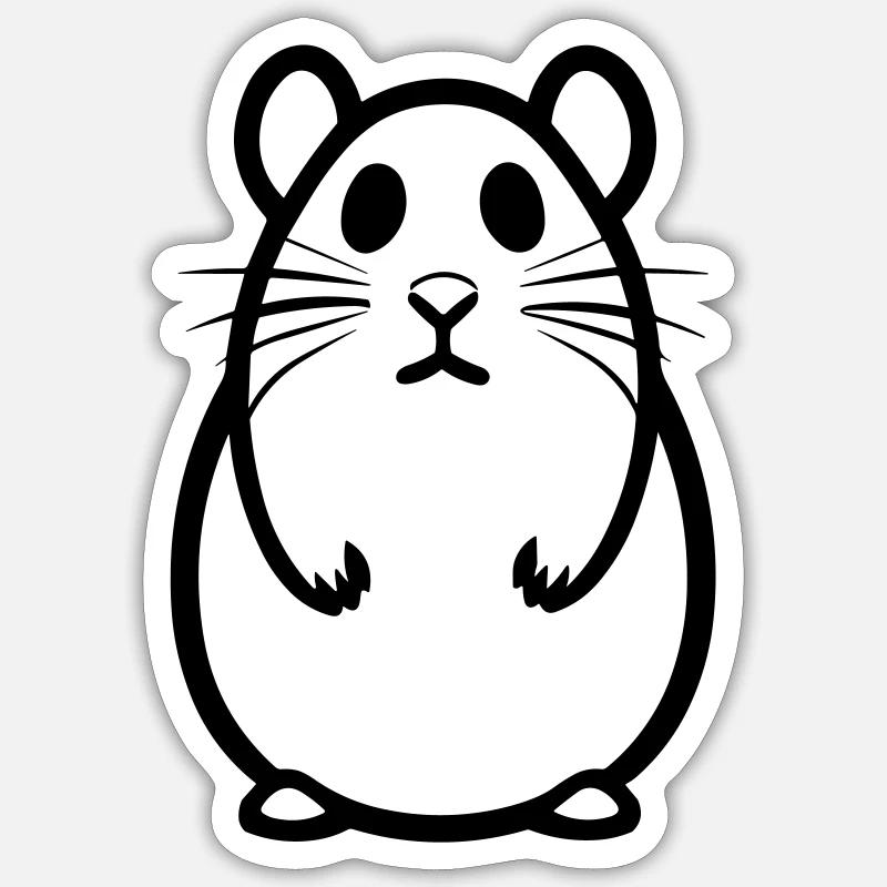 hamster - Sticker size S (10 x 10 cm) - white matte