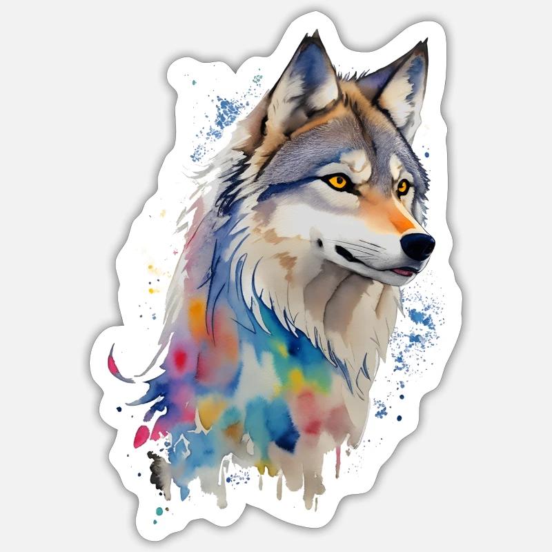 Wolf - Sticker size S (10 x 10 cm) - white matte