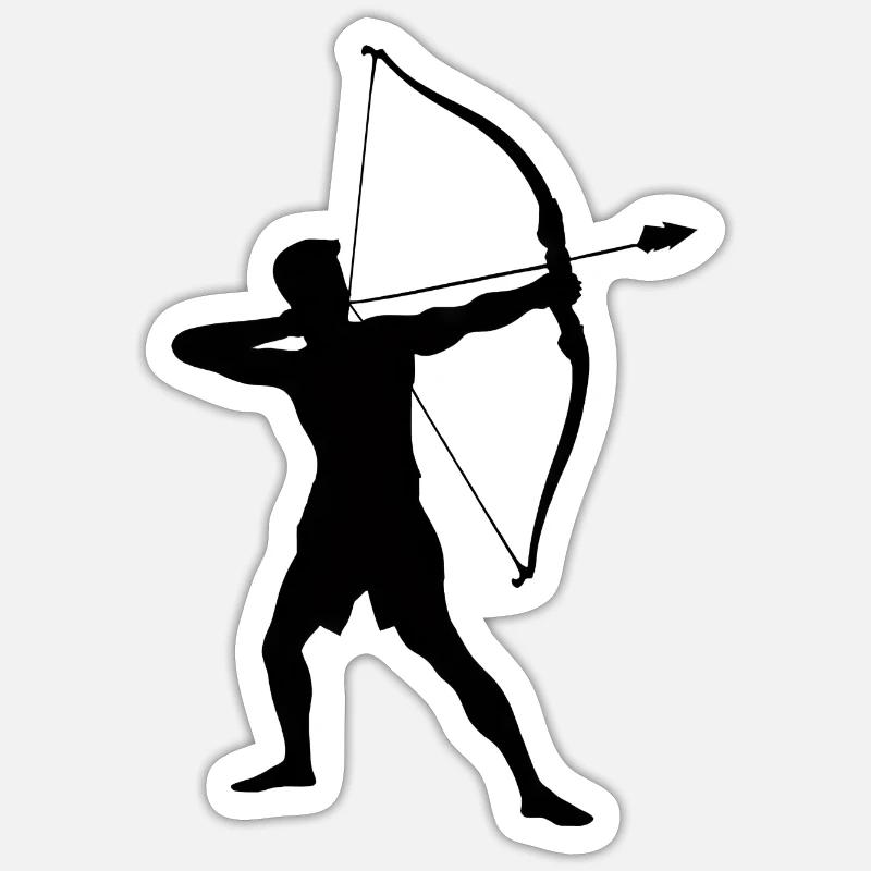 Archer Silhouette, Precise - Sticker size S (10 x 10 cm) - white matte