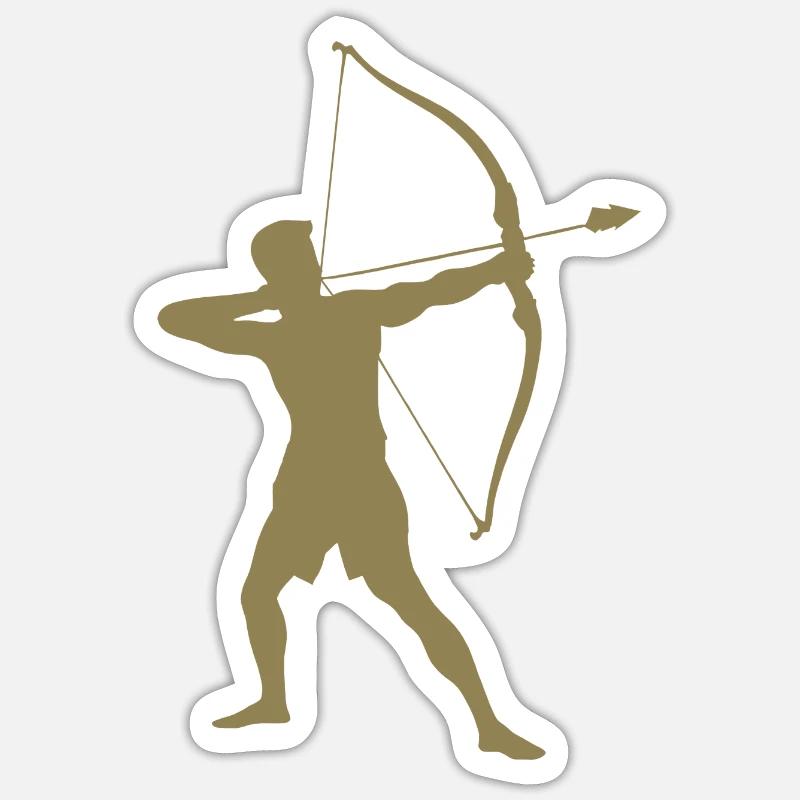 Archer Silhouette, Precise - Sticker size S (10 x 10 cm) - white matte