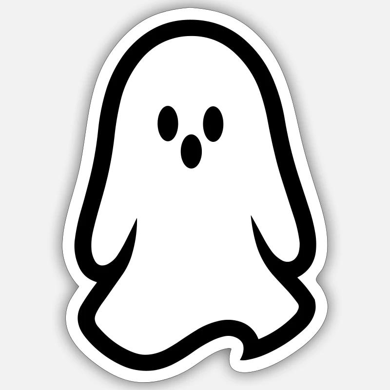 Fantôme - Sticker taille S (10 x 10 cm) - blanc mat