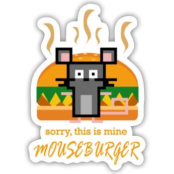 Mouseburger - Sticker size S (10 x 10 cm) - white matte - Front
