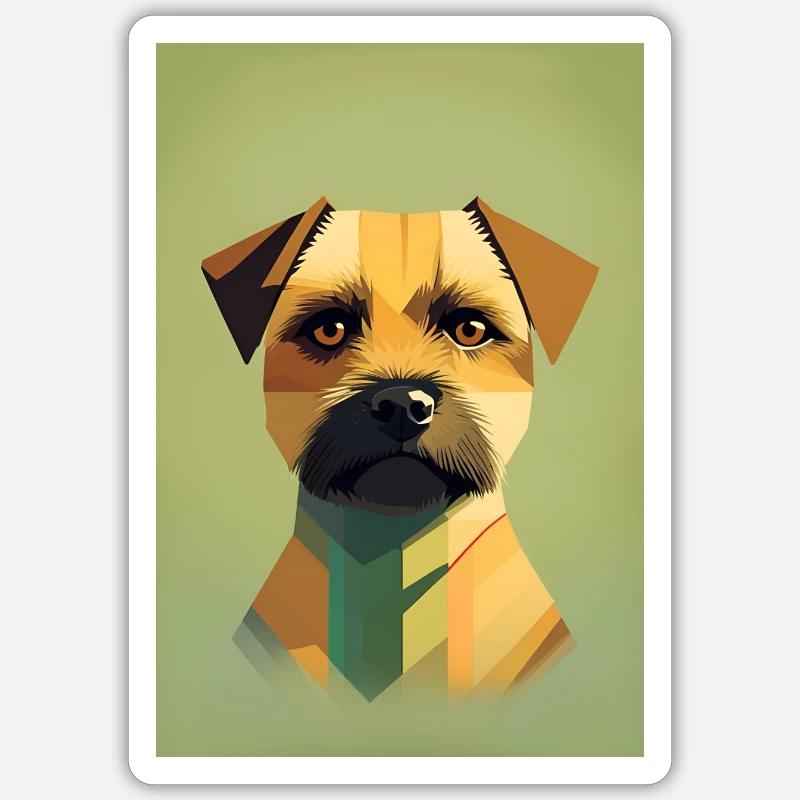 Border Terrier - Sticker Größe S (10 x 10 cm) - Mattweiß