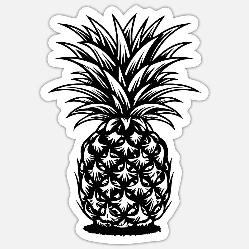 Pineapple - Sticker size S (10 x 10 cm) - white matte